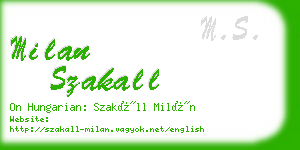 milan szakall business card